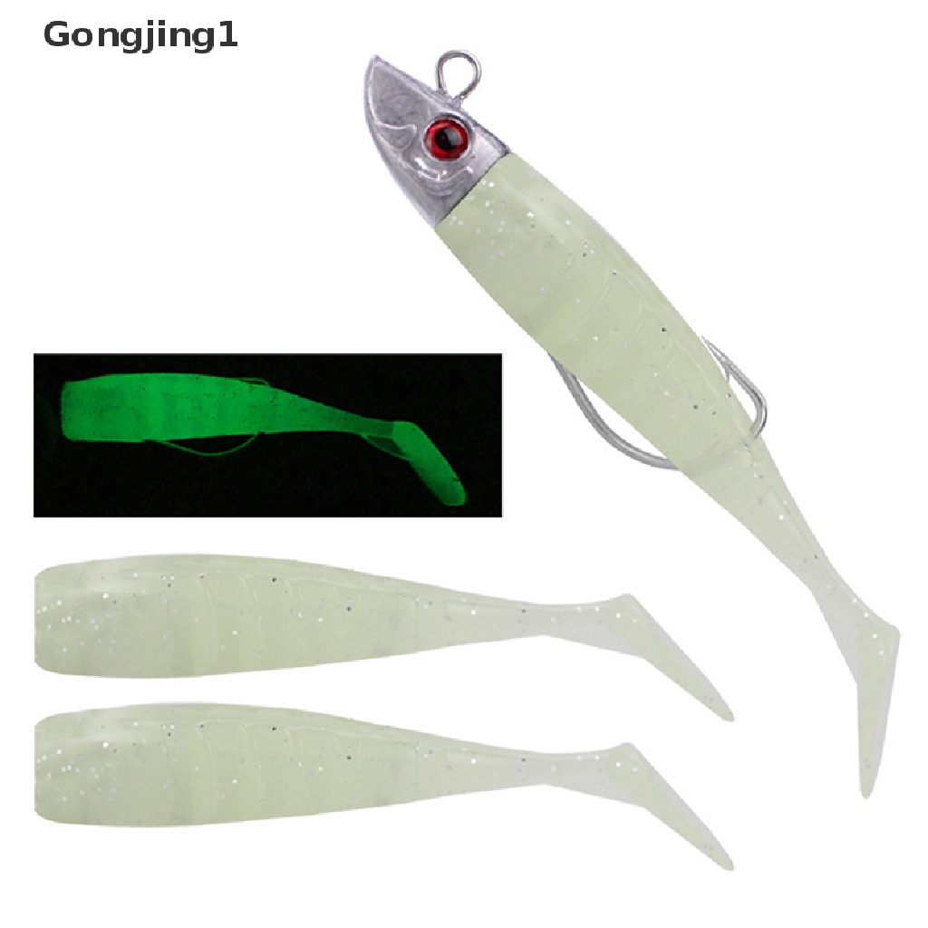 Gongjing1 1 Set Umpan Pancing Softlure Bentuk Ikan Kecil Warna Hitam