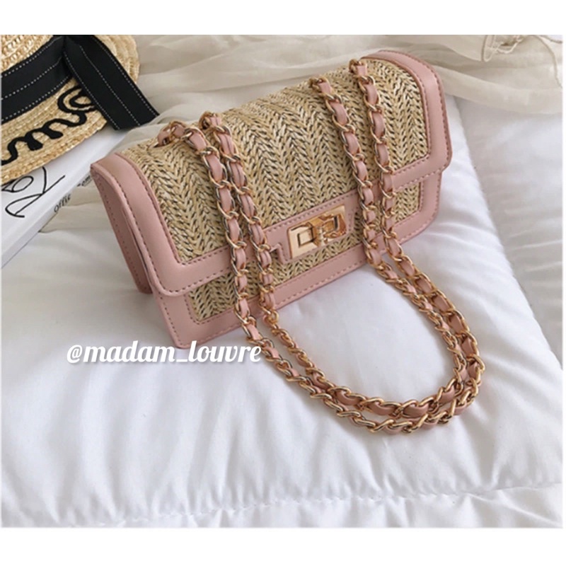 tas MINI rotan TERMURAH impor fashion ala Ch*nel