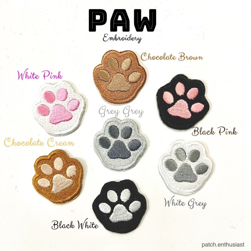 Patch Bordir Paw, Patch Paw