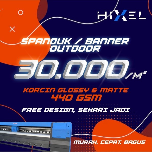 CETAK BANNER, SPANDUK BAHAN KORCIN 440gsm GLOSSY dan KORCIN 440gsm MATTE