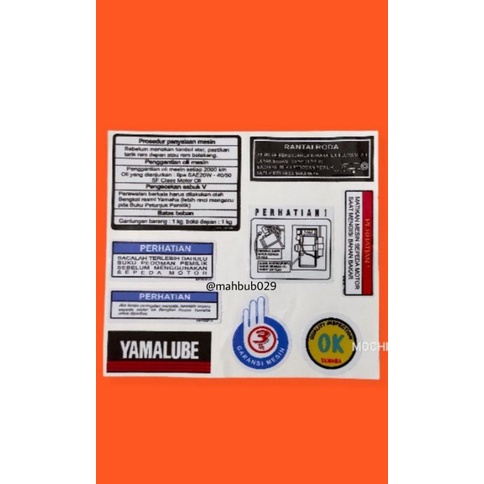 stiker warning set motor yamaha alfa sigma fiz r vega force 1 penting terbaik
