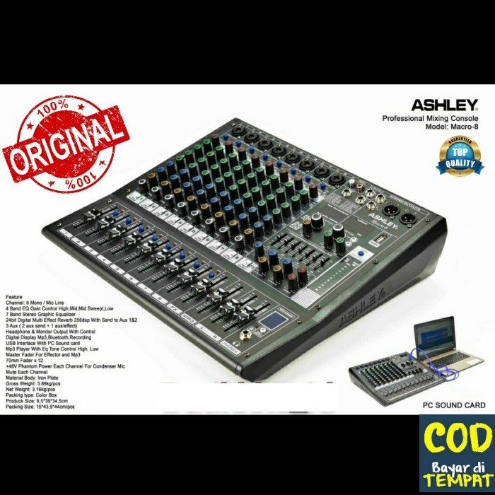 MIXER AUDIO ASHLEY MACRO 8 / MACRO8 ORIGINAL 8 CHANNEL