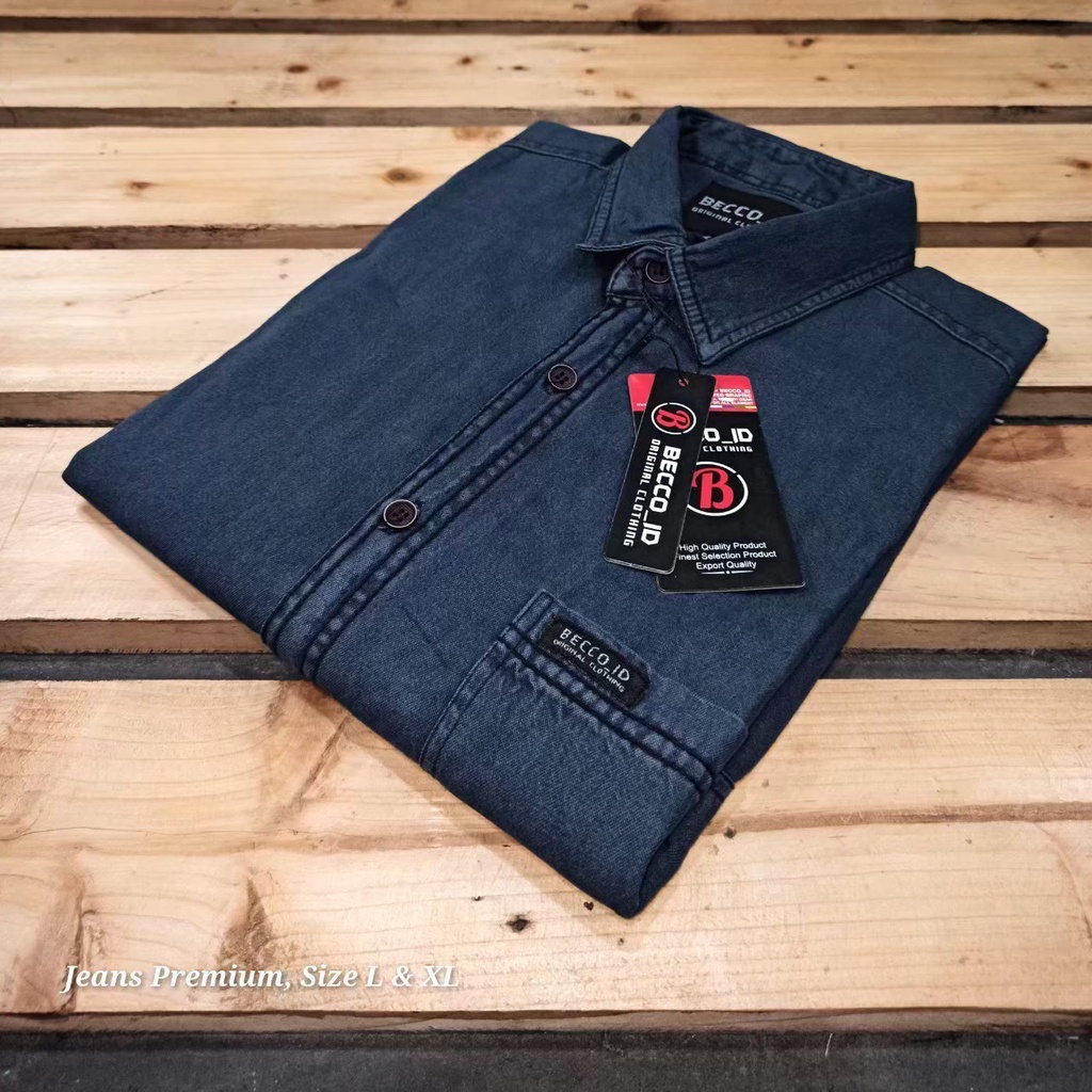 Kemeja Levis Pendek - Baju Casuals Washing Denim - Kemeja Pria, Dewasa, Anak - Kemeja Jeans