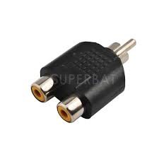 Sambungan 2 Cover Soket Socket RCA to 1 Jack RCA ( T RCA )