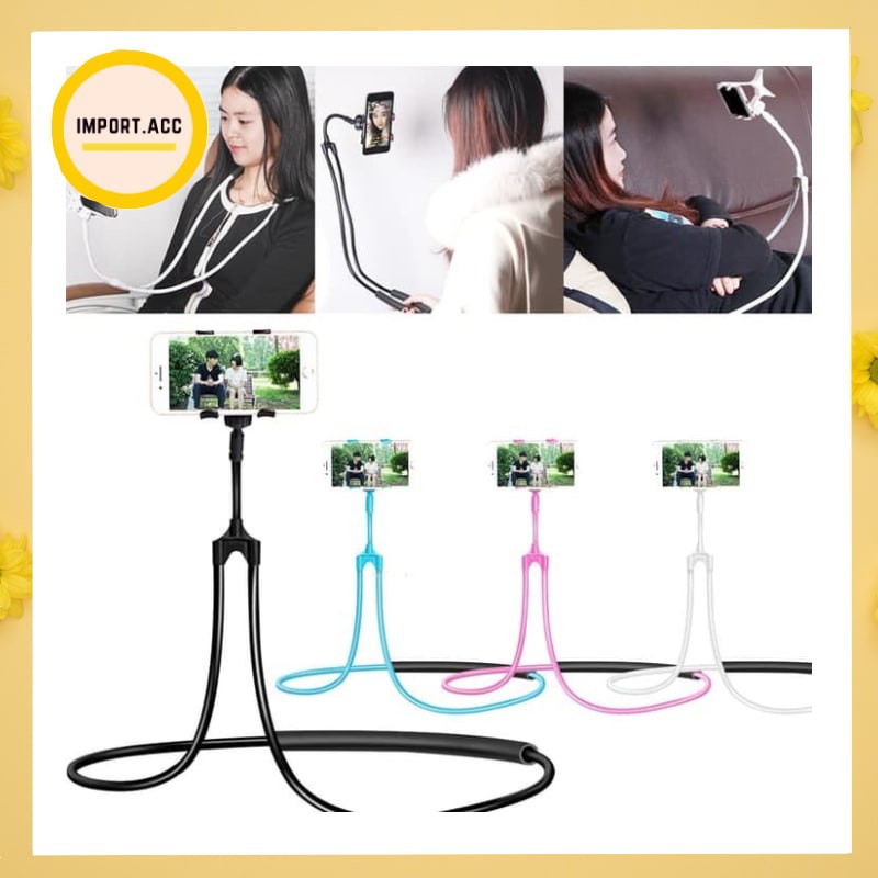 LazyNeck leher dan pinggang Holder lazy Neck hanging neck cell stand