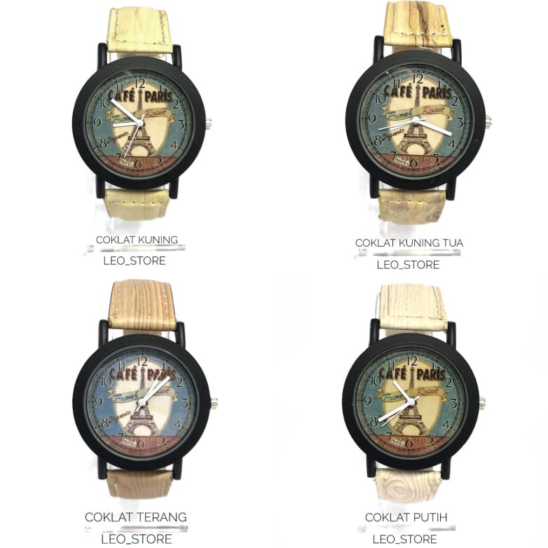 JAM TANGAN FASHION KULIT WANITA JAM TANGAN MODEL PARIS A6 READY TERSEDIA DENGAN 4 WARNA KULIT