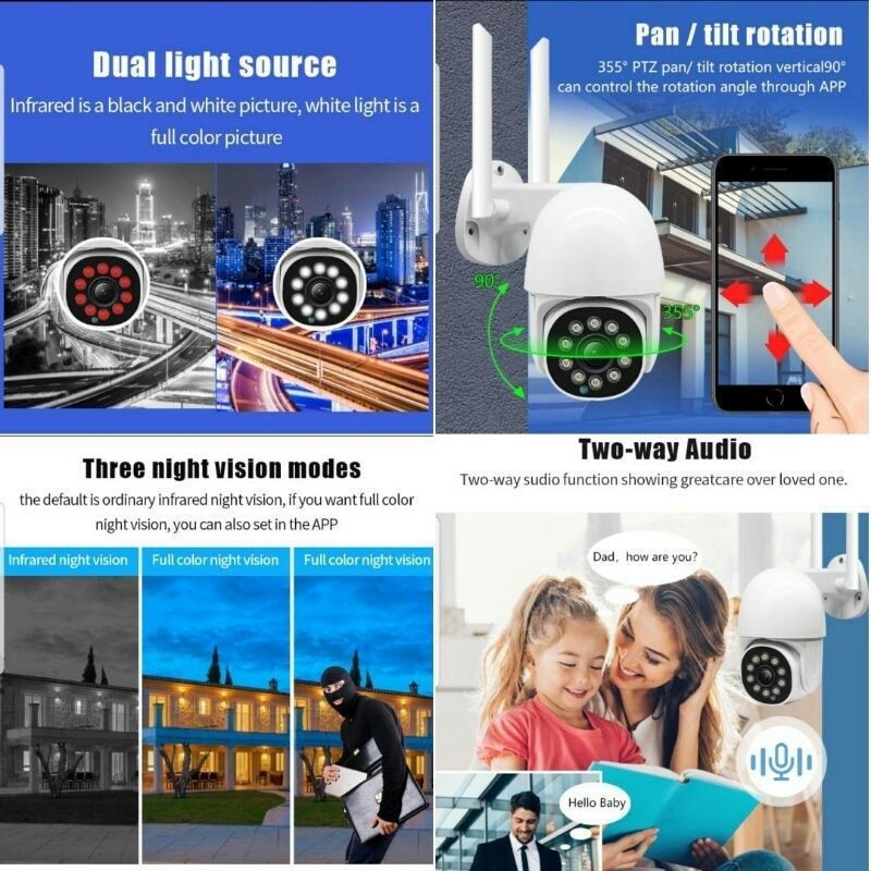 IP CAM CAMERA CCTV OUTDOOR WIRELESS WIFI FULL 1080P HD PTZ SPEED DOME