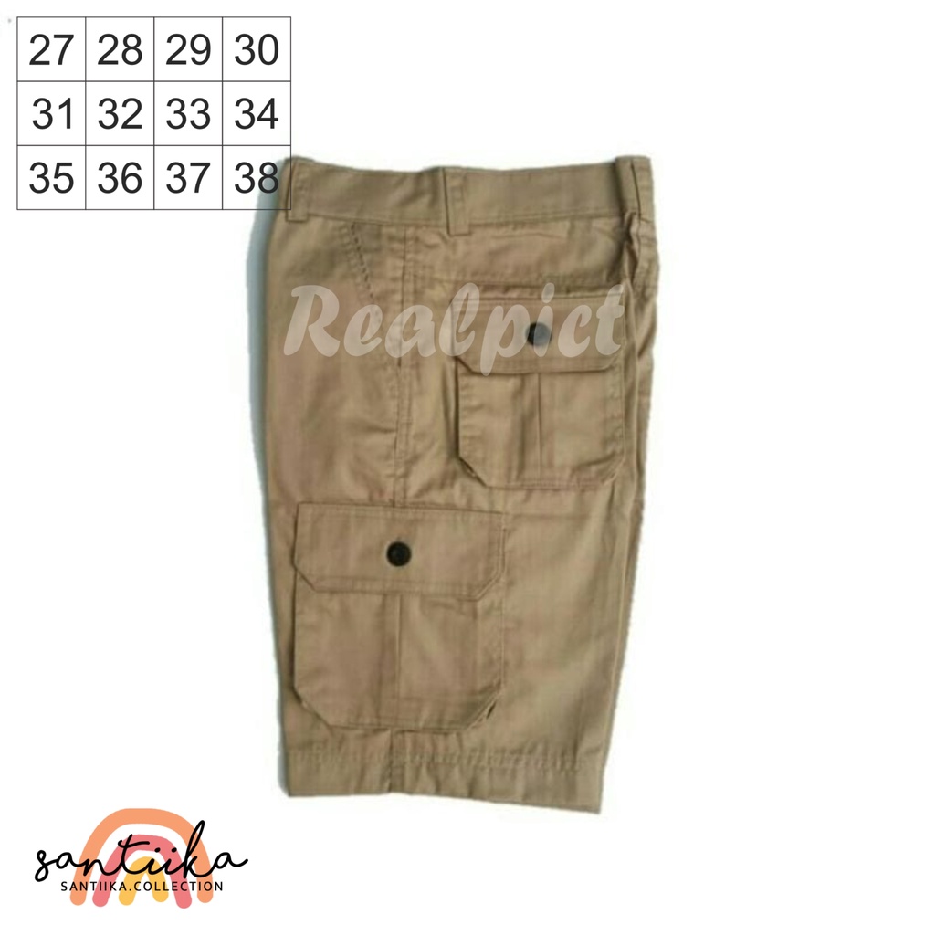 CELANA CARGO PENDEK POLOS PDL GUNUNG/CELANA KARGO/CELANA CARGO PENDEK PRIA/CELANA KARGO POLOS/SIZE 27-38 HITAM,GREY,MOCA,CREAM