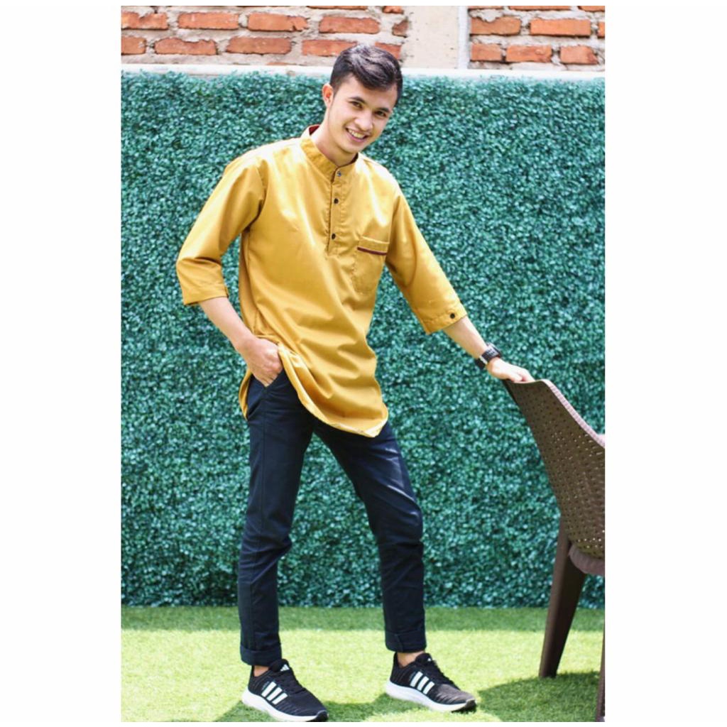 Baju Kurta Koko Lengan 3/4 Pakaian Muslim Terbaru