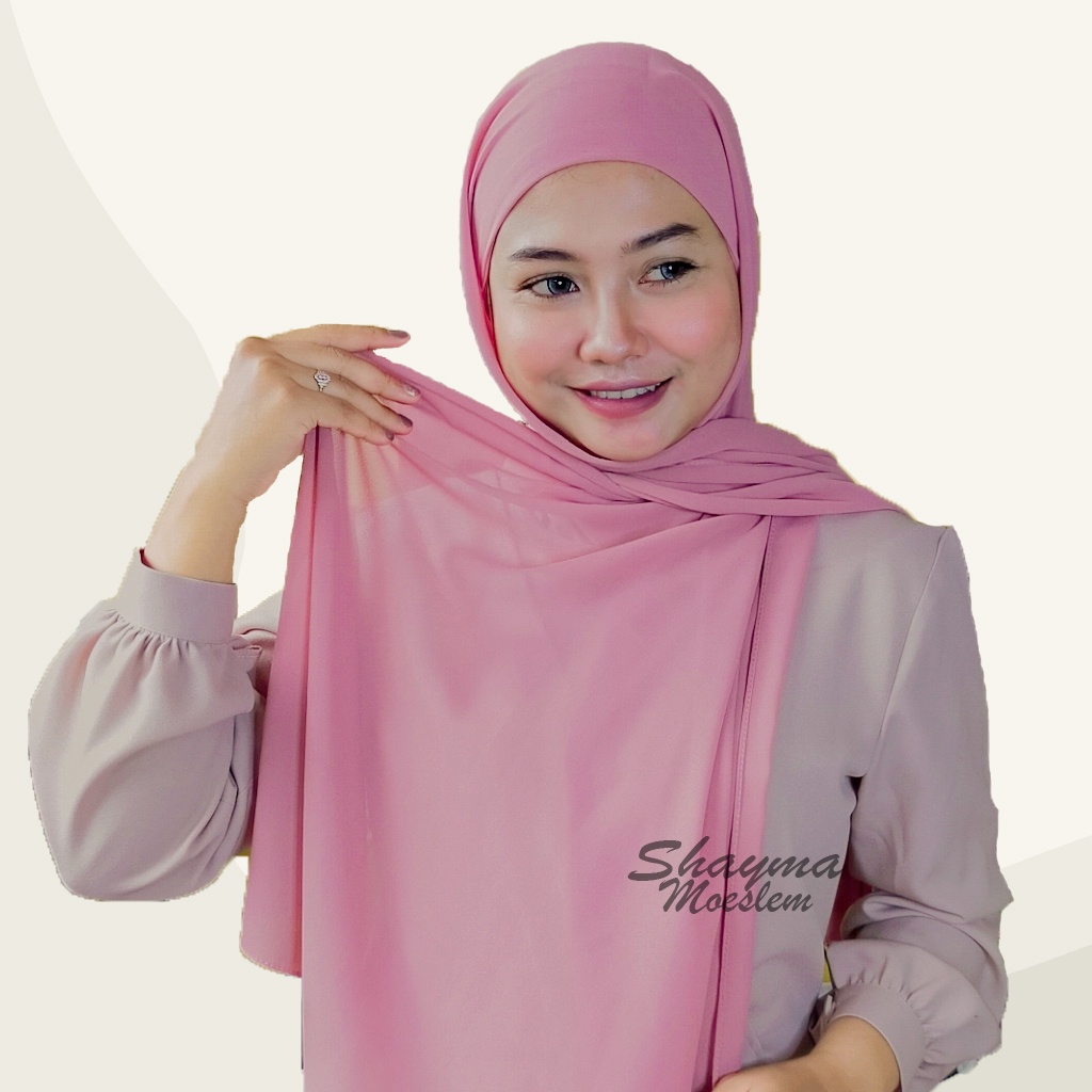 Pashmina Plus Inner 3 in 1 Bisa Bolak Balik / Pashmina Inner Ceruty Babydoll