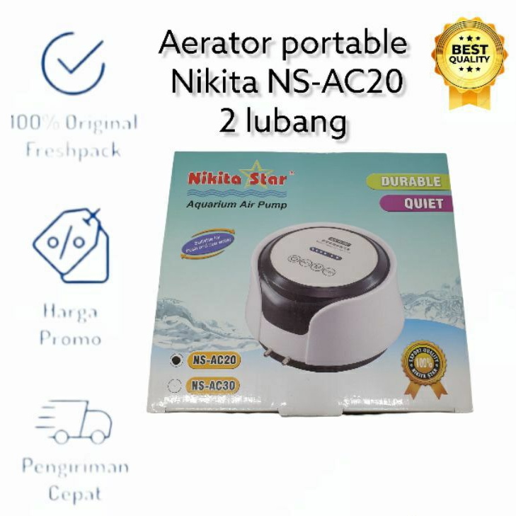 Aerator portable nikita star AC 20 2 lubang airpump aquarium