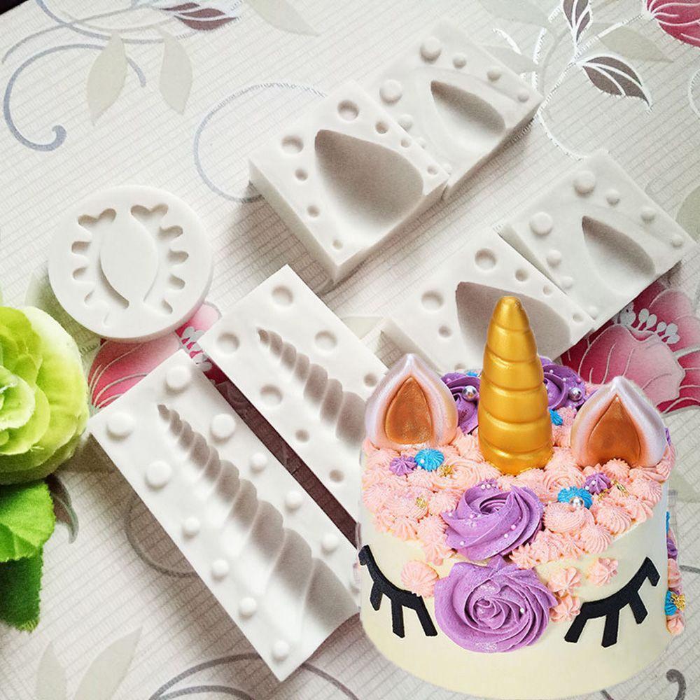 Preva Unicorn Cetakan Silikon DIY Bakery Fondant Permen Clay Sugar Craft Baking Tools