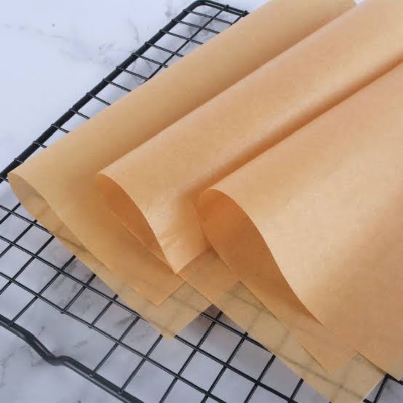 

( BROWN GREASEPROOF) Kertas baking paper / kertas alas roti / kue / puyer / greaseproof coklat