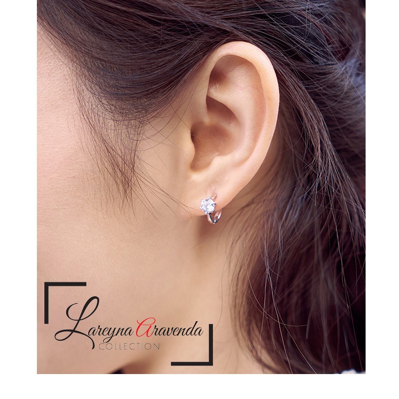 Anting Wanita Titanium Model Kristal Crystal Zirconia AT085