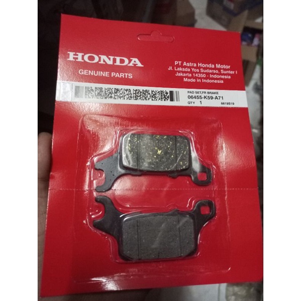 Dispad depan kampas rem depan cakram front brake PAD SET FR beat Led Genio Scoopy stylish Vario new 