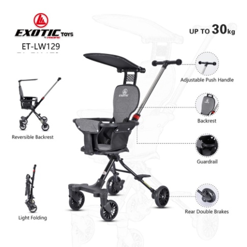 Stroler Anak Bayi Balita Kursi Dorong Micro Stroller Trike Exotic ET LW129 Bisa Dilipat Garansi SNI-2