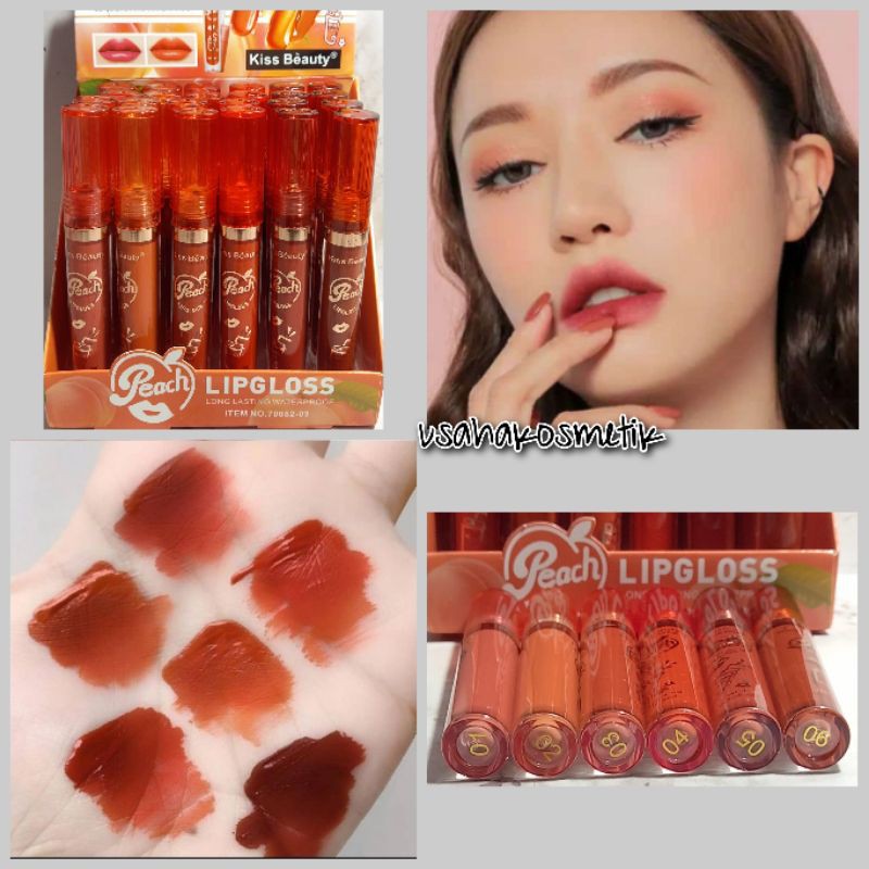 TERMURAH LIPGLOSS MATTE LIP COLOR | PEACH  KISS BEAUTY NO.70063 | 70082