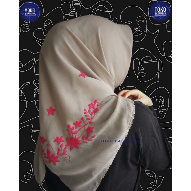 Jilbab Sulam Kapalo Samek Star Pinggir Rajut Khas Bukittinggi