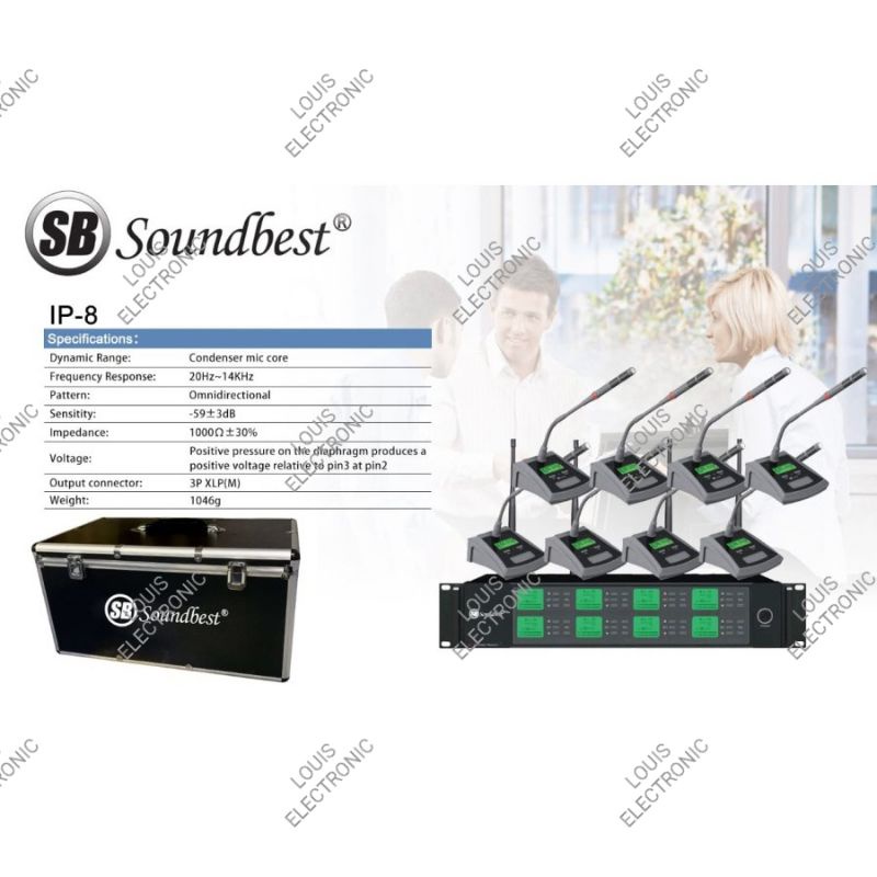 Mic Microphone Wireless Podium Conference Soundbest IP-8 IP8 IP 8 ORIGINAL  ( 8 Pcs Mic Meja )