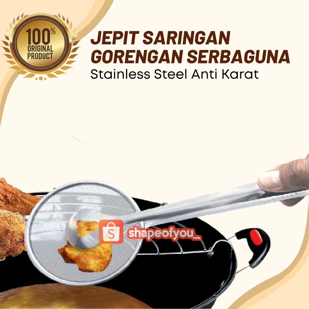 CAPIT / CAPITAN / Jepit / JEPITAN GORENGAN Stainless DENGAN TIRISAN 2 IN 1