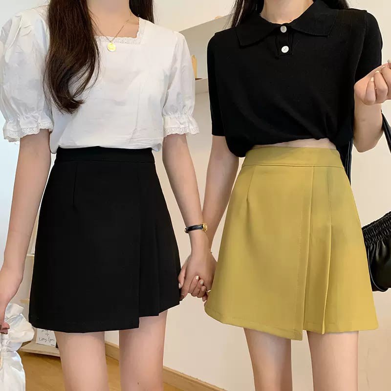 READY! LMB ROK KOREA ASIMETRI KOREANSKIRT PLEATED UNIK