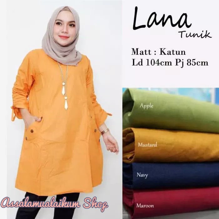 Tunik Atasan Baju  FashionMuslim Baju  Panjanh Wanita Blouse  