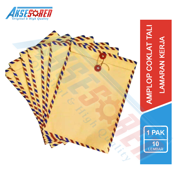 

Amplop Coklat Tali F4 Folio [10 Lembar/1 Pack] / AirMail Cokelat / Air Mail [25 x 35 Cm]