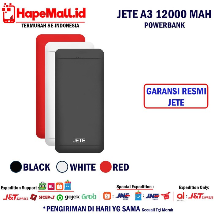 JETE A3 12.000MAH POWERBANK GARANSI RESMI JETE TERMURAH