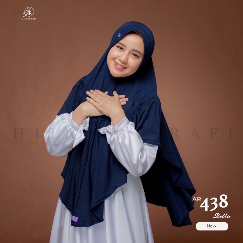 TERLARIS BISA COD ✓ Hijab Ar Rafi AR 438 hijab instan bergo Arrafi jumbo || INAYAHHIJAB-Navy