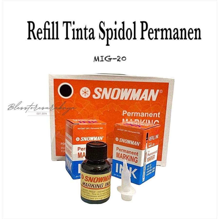 

[BS 865] Refill Tinta Ink Spidol Permanen Snowman MIG 20 / Permanent Tint