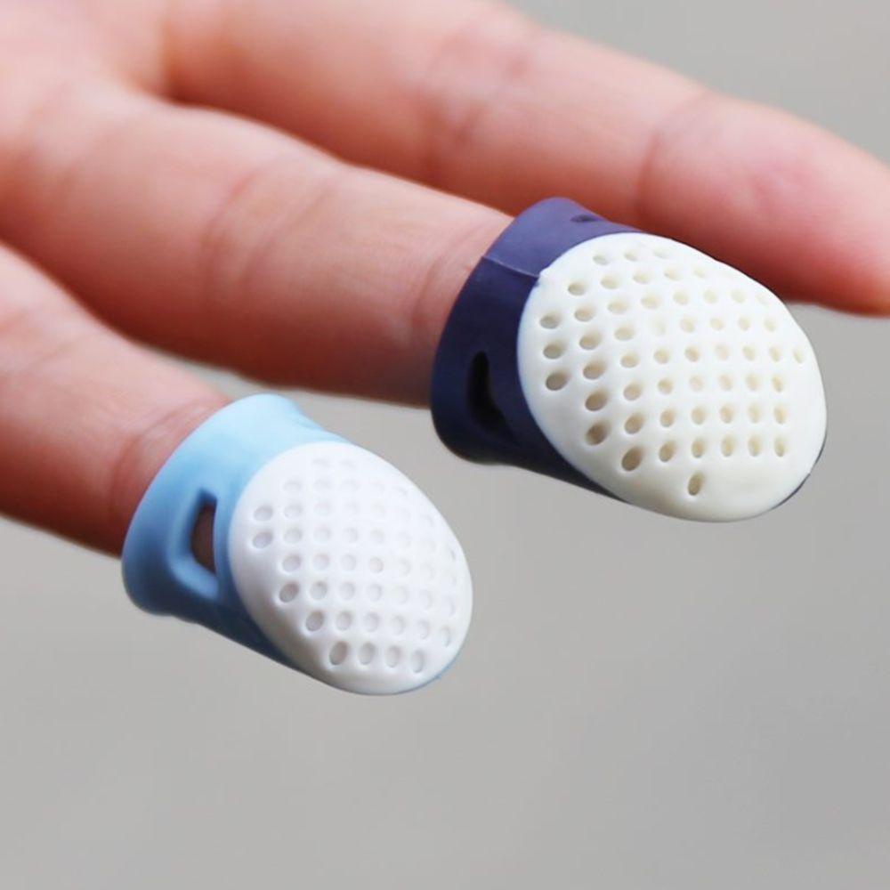 Lanfy Thimble Finger Protector Berlubang Tusuk Jarum non-slip Nyaman Alat Jahit Rumah Tangga