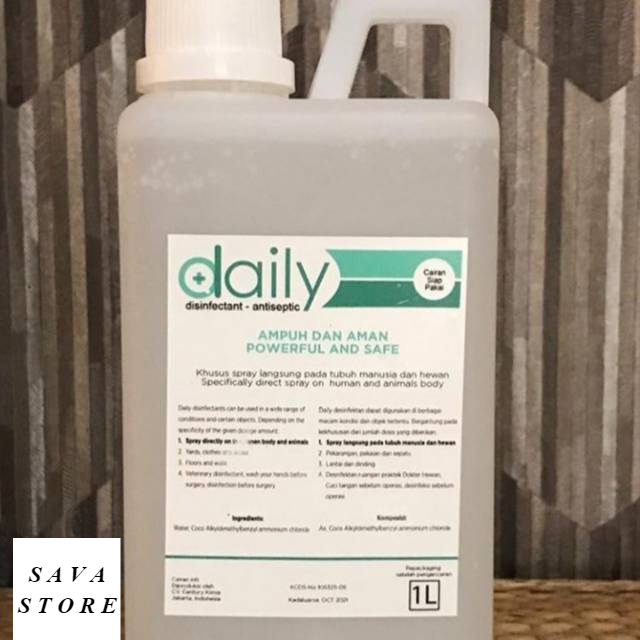 DAILY DISINFECTANT ANTISEPTIC DESINFEKTAN REGULER 1 LITER 1L AMAN UNTUK KULIT &amp; ANAK-ANAK [TERLARIS]