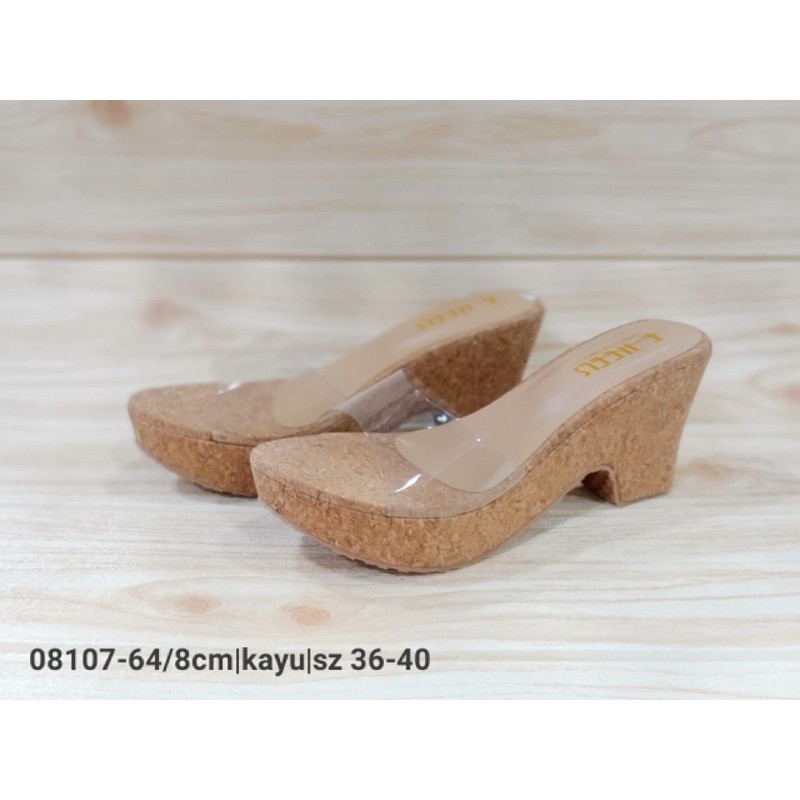 wedges E-heels 08107-64 tinggi 8cm