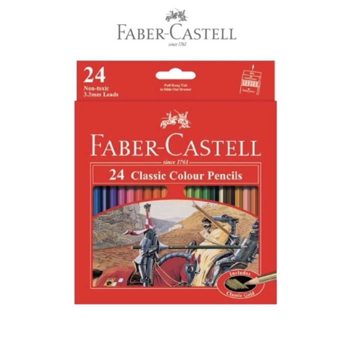 FABER CASTELL PENSIL WARNA 12 / 24 / 36 / 48 WARNA - CLASSIC COLOR PENCIL / WATER COLOUR ORIGINAL / CAT AIR