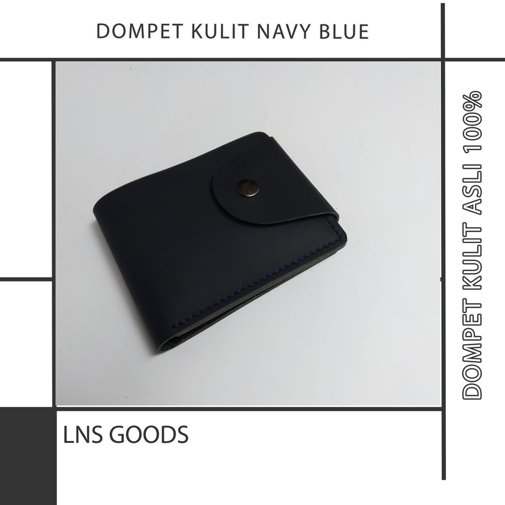 DOMPET LIPAT DOMPET KULIT PRIA 3FOLD biru dongker