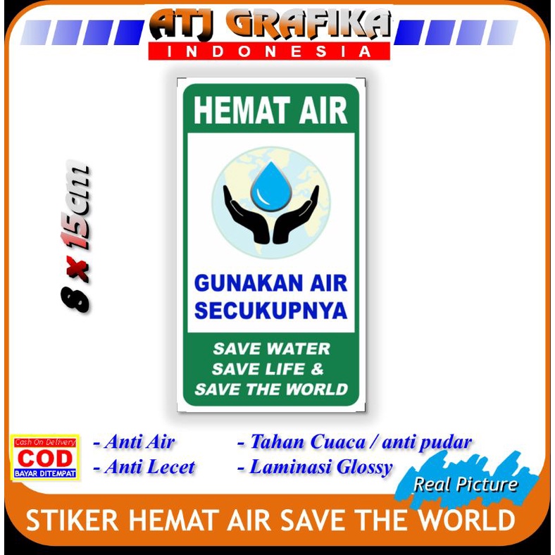 

Stiker go green Hemat air jaga bumi sticker cinta alam hijau save earth