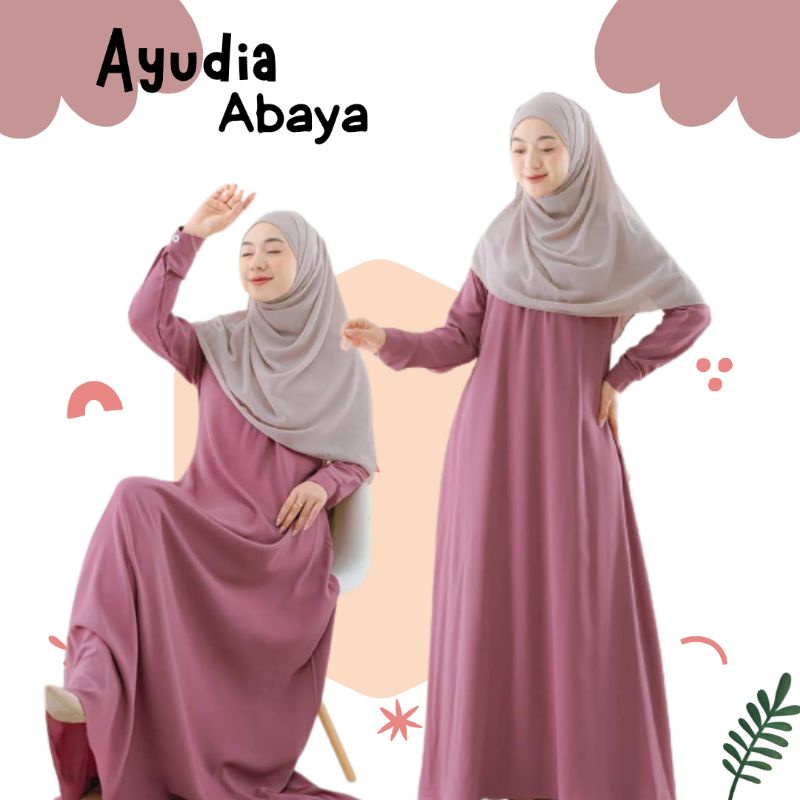 Ayudia Abaya bahan Isabela Peach