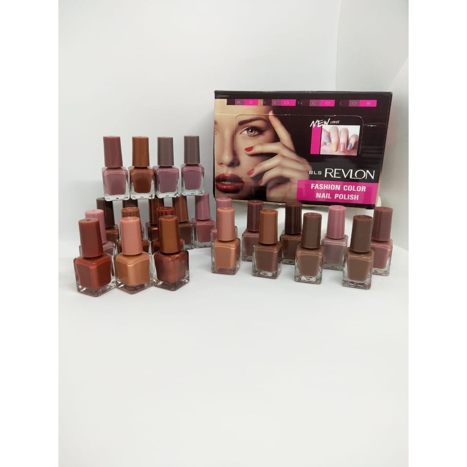 [ 24 PCS ] KUTEK REVLON / HUDA - KUTEKS REVLON - FASHION COLOR NAIL POLISH - ALL COLORS / NUDE / GLITTER / HITAM