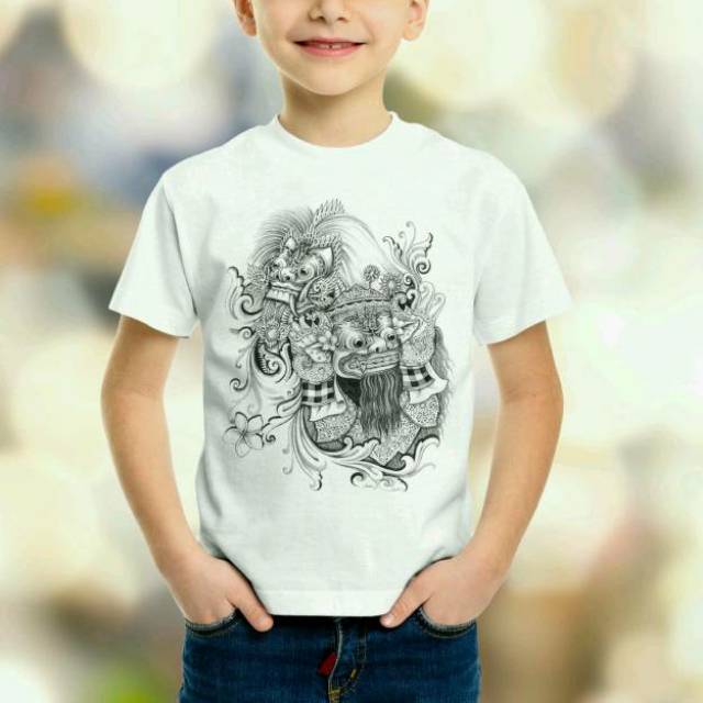 KAOS ANAK-ANAK BARONG-RANGDA PUTIH