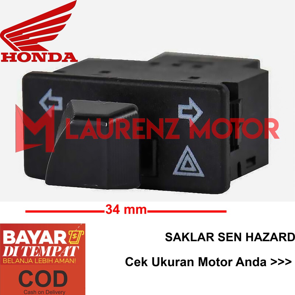 Saklar Sen Hazard 34mm untuk Honda Revo 110 Spacy Fi Spacy Karburator Vario 110 techno Vario