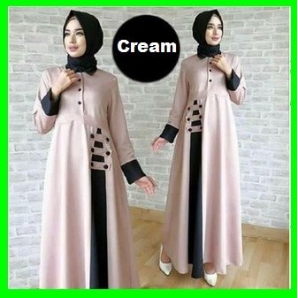 GAMIS SYARI ANNAJAH CAPUCCINO 900GR 110 140 ALLSIZE GAMIS SYARI BUSUI CADAR CREPE HQ POLOS MURAH I.