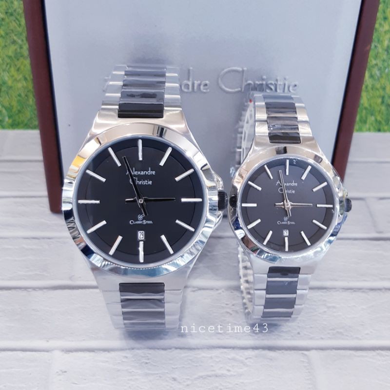 jam tangan couple alexandre christie ac 8634md BLK