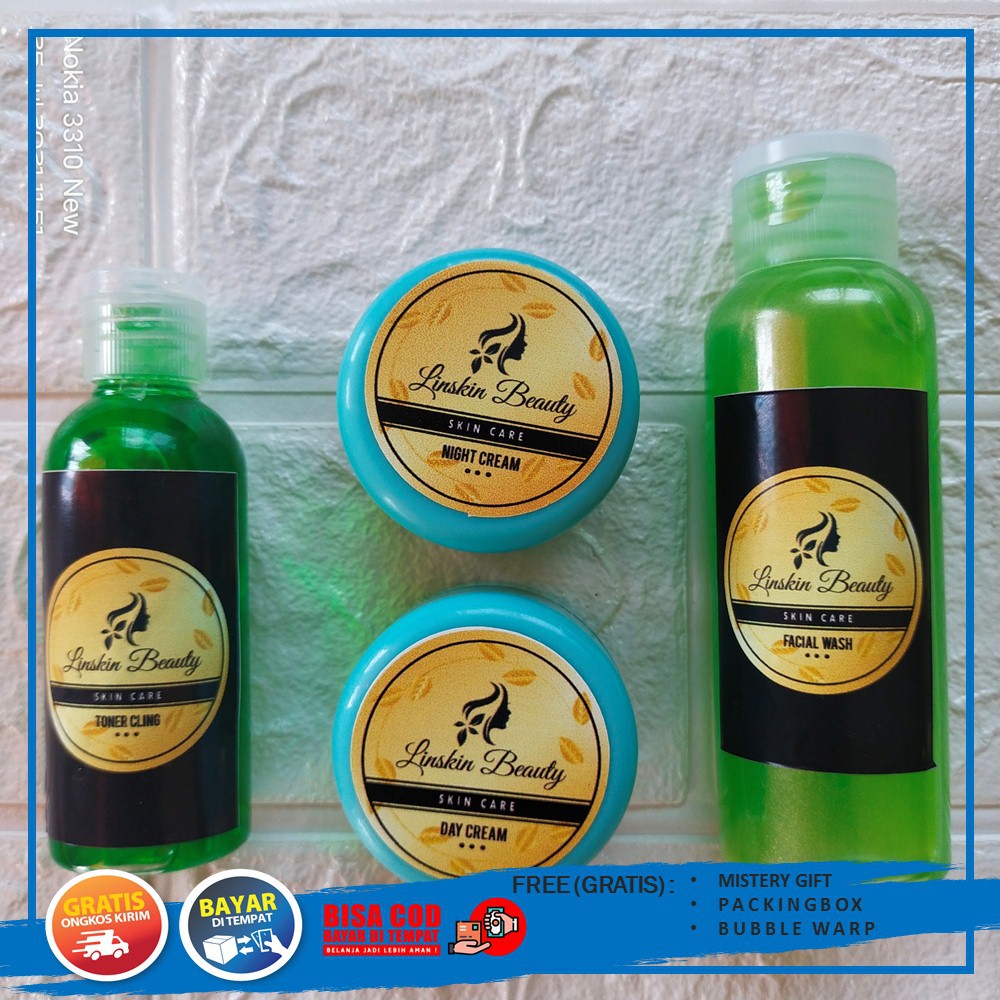 Linskin beauty skincare Paket Baby Glow Perawatan Cream Pemutih Wajah Glowing