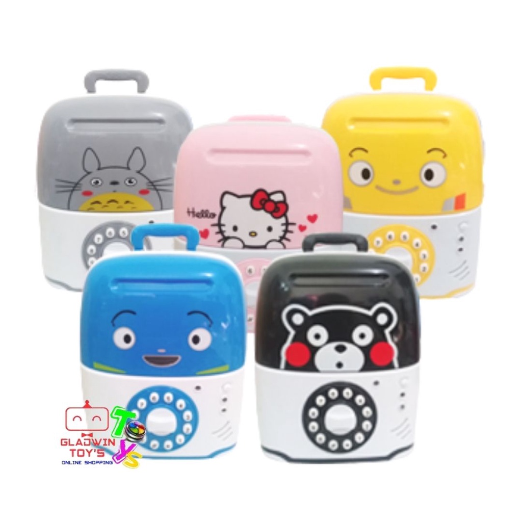 MAINAN CELENGAN BRANKAS MODEL KOPER SAVING BOX TROLLY ATM MINI KARAKTER