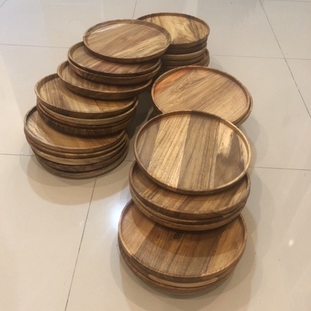 Piring Nampan 25cm Baki Kayu Jati Wooden Tray Kayu Jati