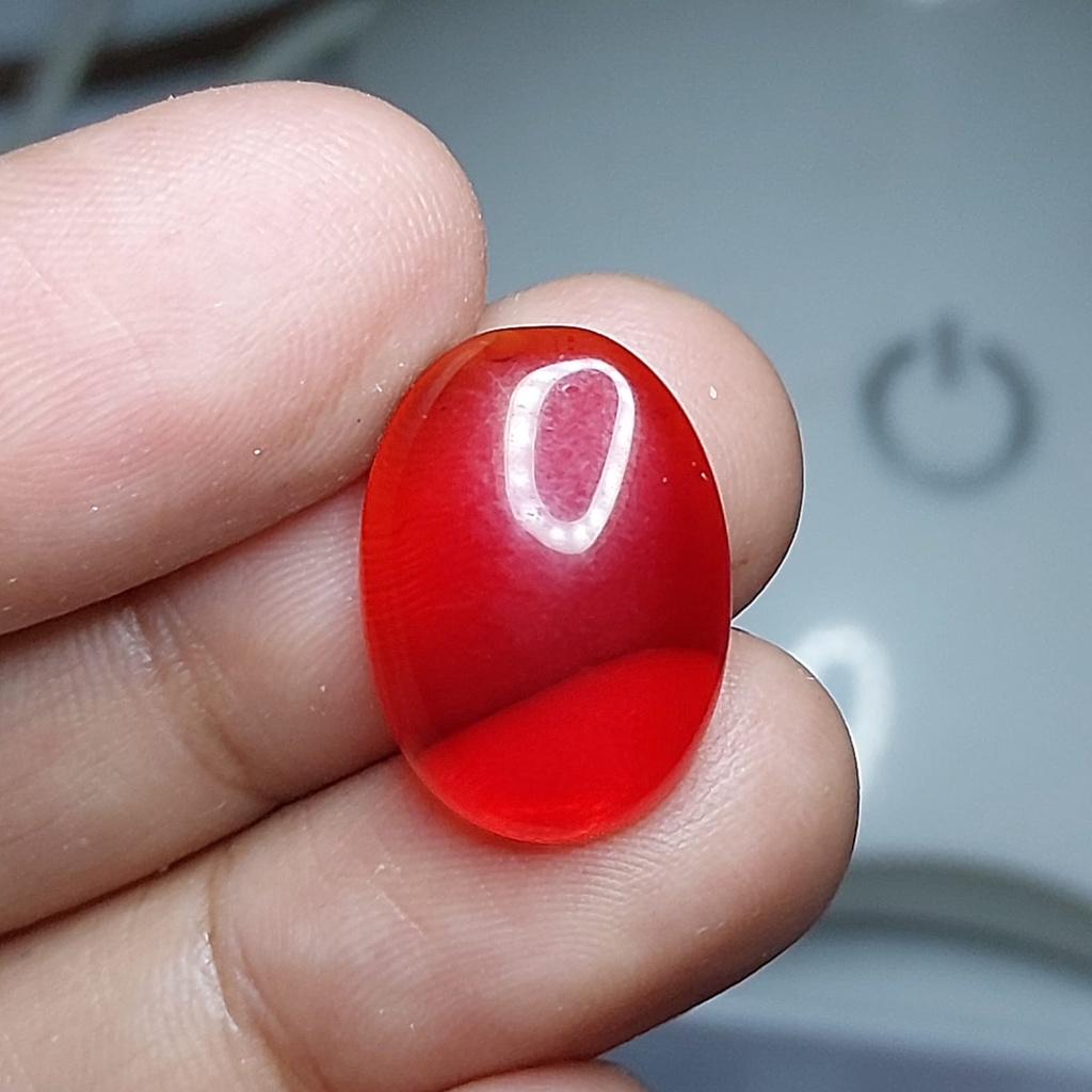 Batu akik merah siam obsidian / merah delima / red cyclop