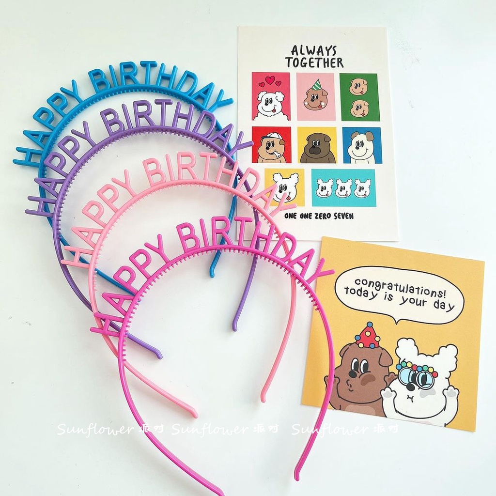 COD❤️Bando Happy birthday/Bando Ulang Tahun Warna Pesta Untuk hadiah Untuk Dewasa Dan Anak