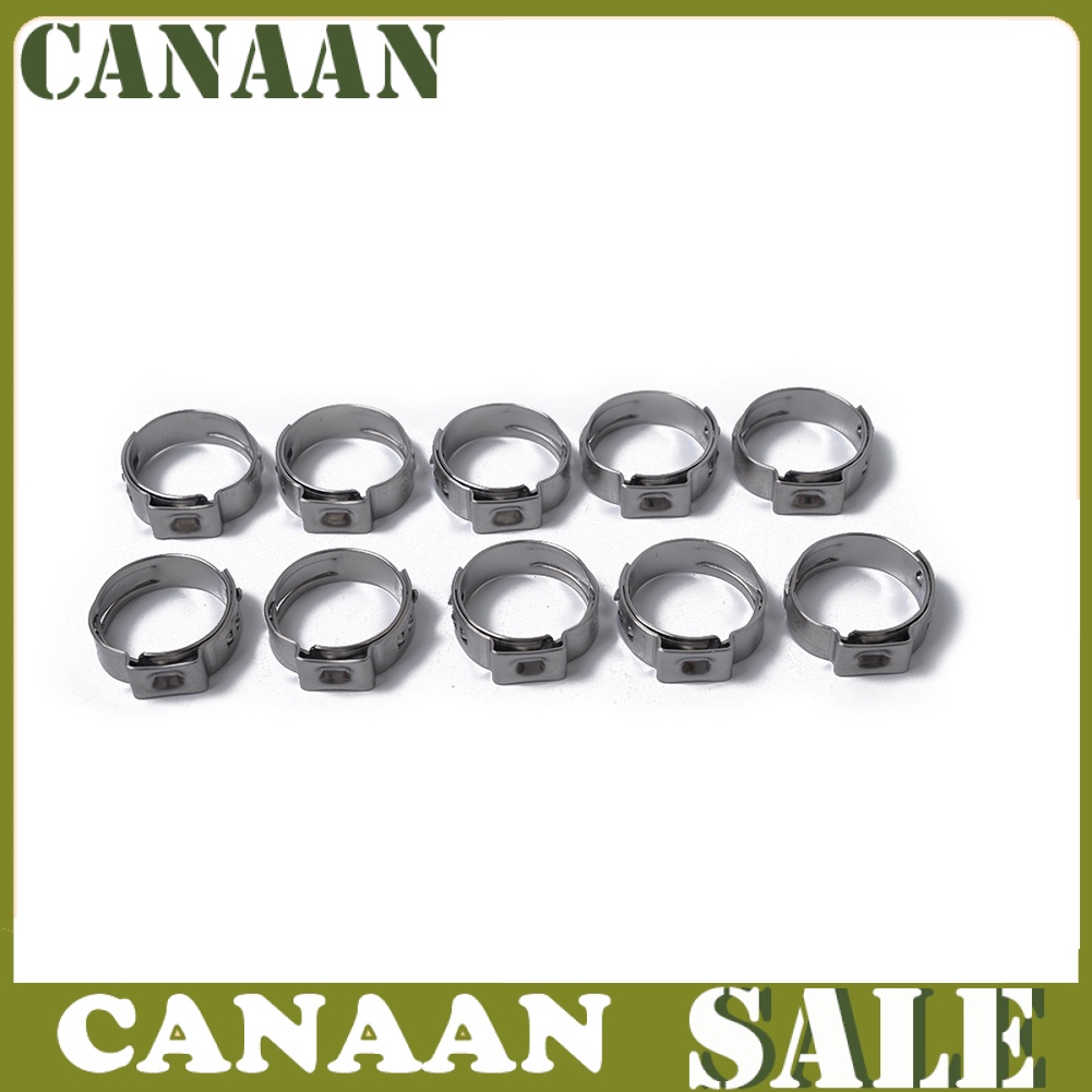 canaan 10Pcs Single Ear Stainless Steel Hydraulic Hose Fuel Air Pipe Clamps O-Clips