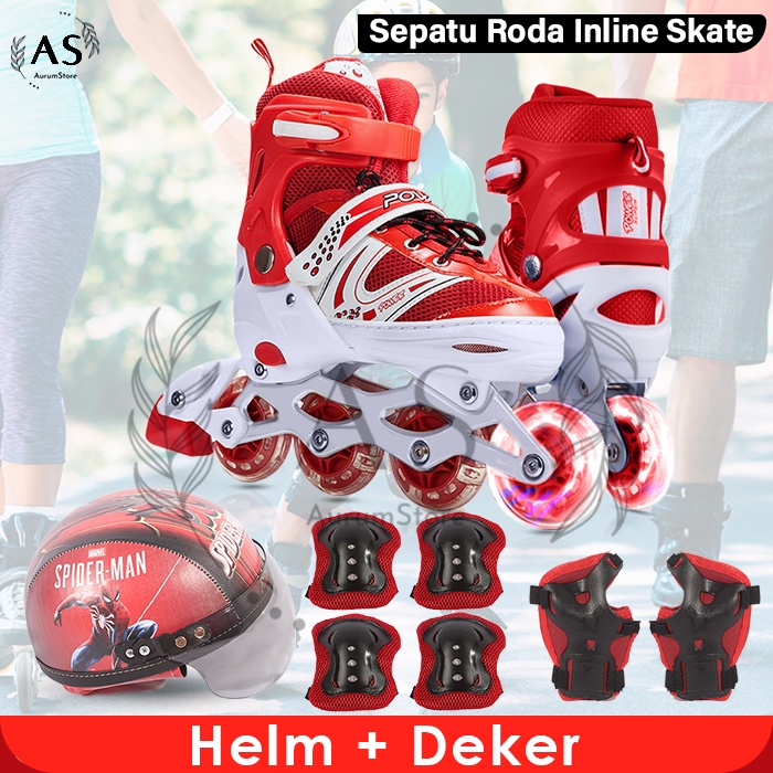 Sepatu Roda Inline Skate  Set Dekker + Helm FREE KUNCI