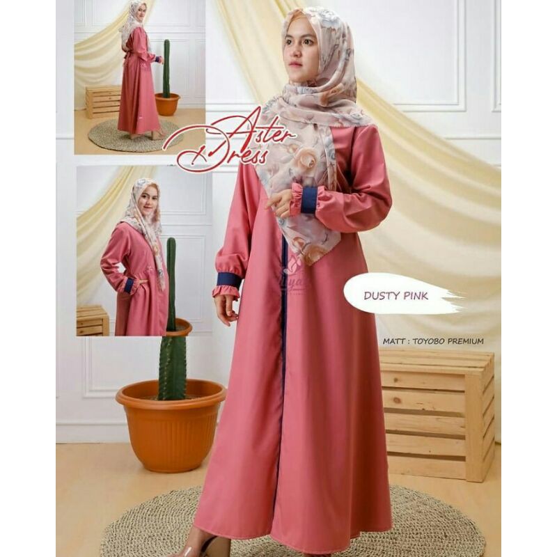 Gamis/Aster Dress/Aisyah Hijab/Bahan Tuyobo/Pusat Konveksi dan Bordir/Anton Busana Indah